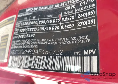 2010 Mercedes-Benz Glk 350 4Matic из США, поврежденный, VIN WDCGG8HB0AF464722